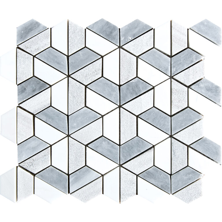 Mia-Urbo-Stone-–-plytka-kamienna-–-mozaika-marmurowa-bialo-szara-heksagonalna-trojkolorowa-plytka-marmurowa - tekstura 3D