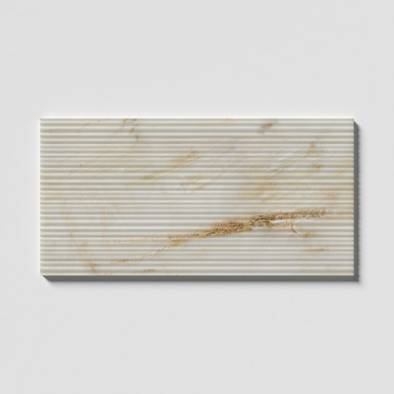 Ryflowana płytka marmurowa 3D Calacatta AMBER Salvatori ryflowana do łazienki karbowana fluted marble tile Wave Biała marmur marmorfliesen 45x90cm #LuksusoweWnętrza #RyflowanePłytki3D marmorfliesen Mramorové dlaždice Marmora Flīzes Marmurinės plytelės