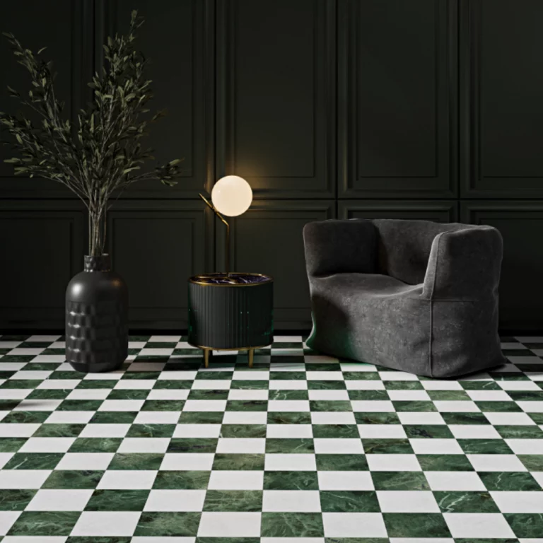 Mia Urbo marmur plytka kamienna checker szachownica zielono-biala matowa antykowana polerowna bebnowana fliesen marmor mramor kamien antik
