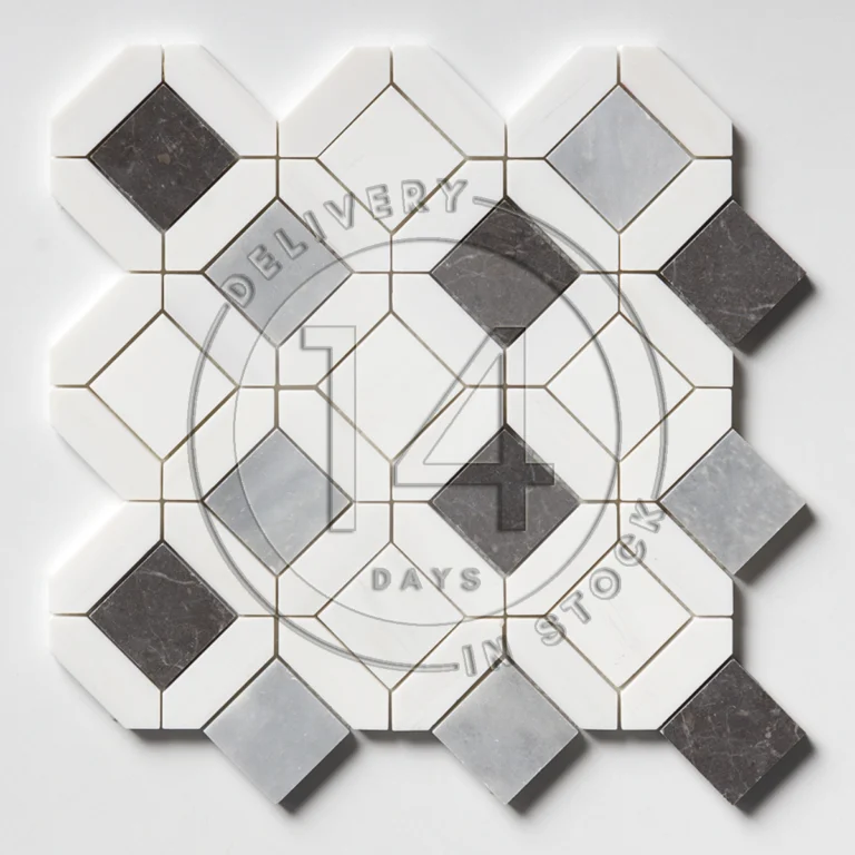 Mozaika-marmurowa-Urban Symphony szara biala -geometryczna-plytki-kamienne-marmur-hurtownia-kamienia-Mia-Urbo - marble mosaic - marmor - mramor-Stone-Marble-mosaic-marmor - OUTLET