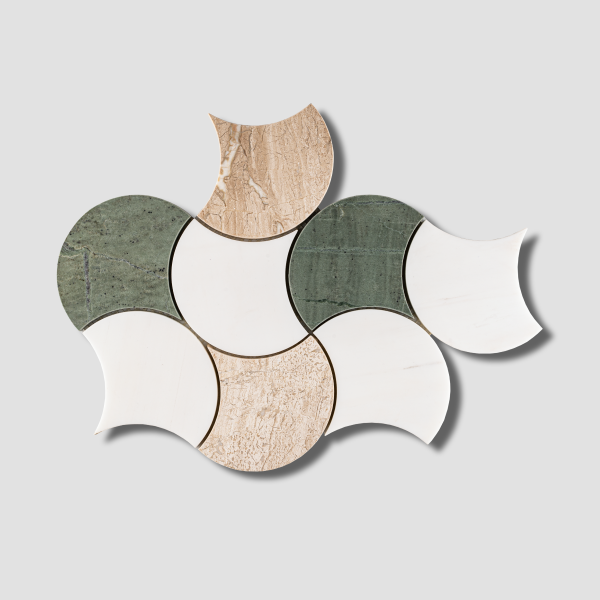 Mozaika marmurowa Vistula Fan Gorseciki marble mosaic scallops Mia Urbo Stone