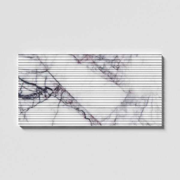 Ryflowana płytka marmurowa 3D Salvatori ryflowana do łazienki karbowana fluted marble tile LILAC Wave Biała marmur marmorfliesen 45x90cm #LuksusoweWnętrza #RyflowanePłytki3D marmorfliesen Mramorové dlaždice Marmora Flīzes Marmurinės plytelės