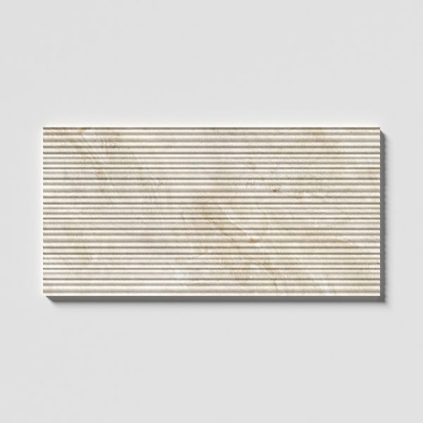 Ryflowana płytka marmurowa 3D Salvatori ryflowana do_lazienki karbowana fluted marble tile Royal Sand Wave kremowa marmur marmorfliesen 45x90cm #LuksusoweWnętrza #RyflowanePłytki3D marmorfliesen Mramorové dlaždice Marmora Flīzes Marmurinės plytelės