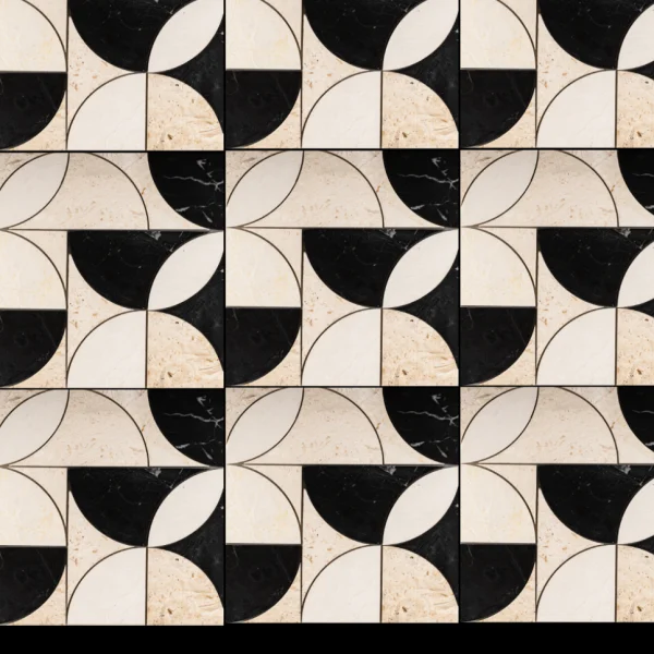 Mozaika marmurowa Eclipse marble mosaic eclipse black white