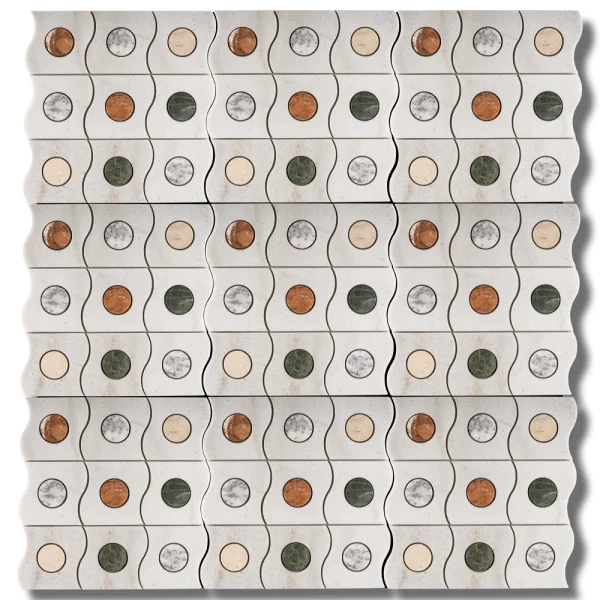 Mozaika marmurowa kolorowa premium waterjet Kyoto marble mosaic poland warsaw