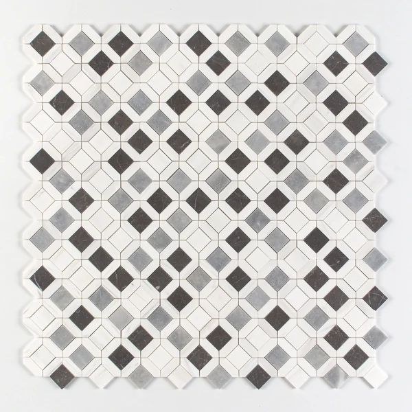 Mozaika-marmurowa-Urban Symphony szara biala -geometryczna-plytki-kamienne-marmur-hurtownia-kamienia-Mia-Urbo - marble mosaic - marmor - mramor-Stone-Marble-mosaic-marmor - OUTLET