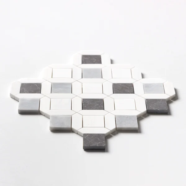 Mozaika-marmurowa-Urban Symphony szara biala -geometryczna-plytki-kamienne-marmur-hurtownia-kamienia-Mia-Urbo - marble mosaic - marmor - mramor-Stone-Marble-mosaic-marmor - OUTLET