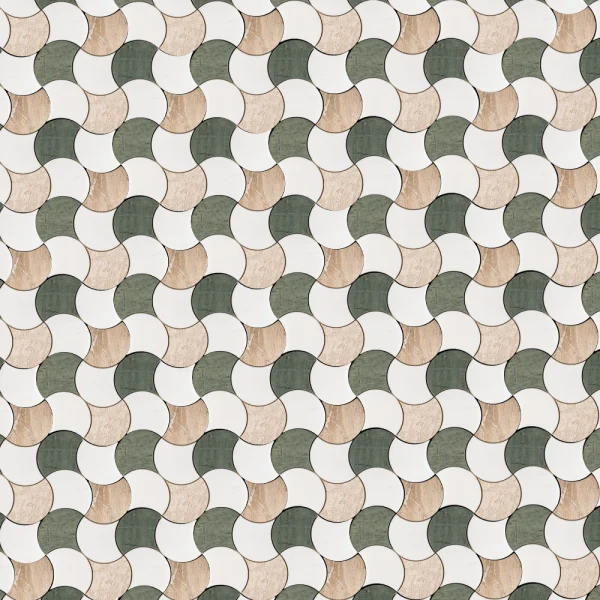 Mozaika marmurowa Vistula Fan Gorseciki marble mosaic scallops Mia Urbo Stone
