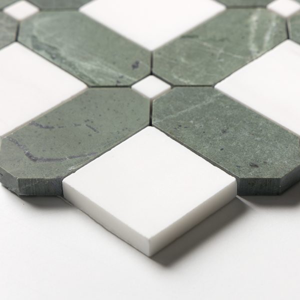 Mozaika marmurowa Zielono biala verde bianco luksusowy design i wyrafinowane wykończenie do luksusowego domu - Płytki marmurowe – Płytki kamienne - Premium Ekskluzywne wykończenia wnętrz Mozaiki marmurowe Marmor Mosaike Marmuro mozaikos Mramorové mozaiky Мармурові мозаїки Eleganza PREMIUM