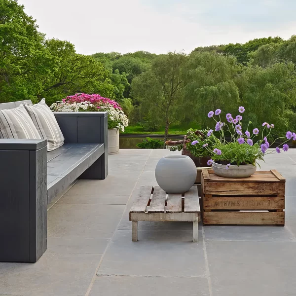 Rustykalne Płytki kamienne ciemnoszare szare wapienne matowe postarzane antykowane na zewnatrz na taras do ogrodu Limestone kalksteinfliese naturstein antik naturstein vápencovádlažba EMMET