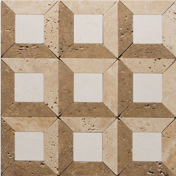 Urbo-Stone-Walnut-Rhombus-plytka-kamienna-–-piekna-geometryczna-mozaika-trawertyn-parkiet-kamienny