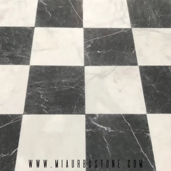 Mia Urbo Stone marmor marmur plytka kamienna checker szachownica matowa antykowana